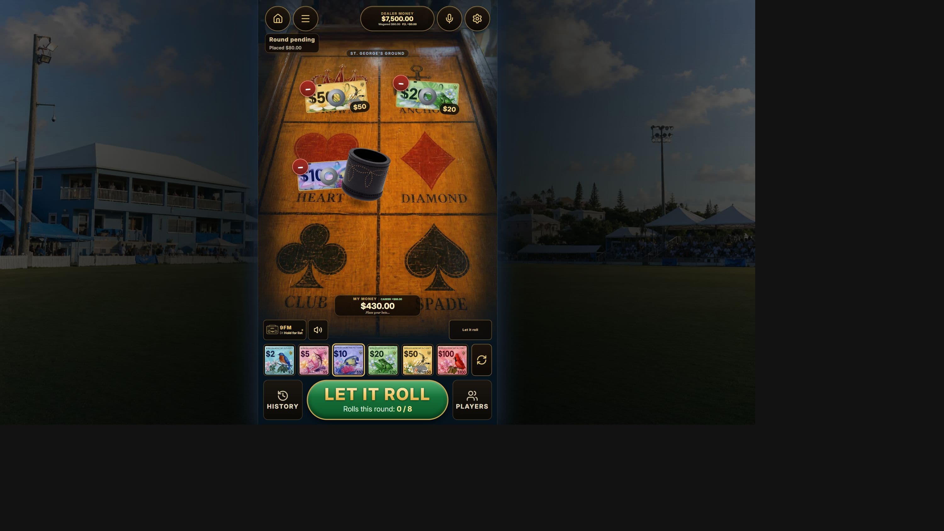 A9 Cup Roll live interface preview